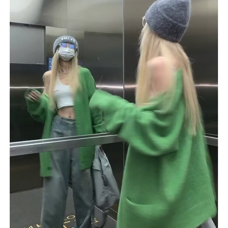 潮牌休閒氣質時尚帥氣潮流鹿毛絨男女中長款開衫港風新款流行慵懶