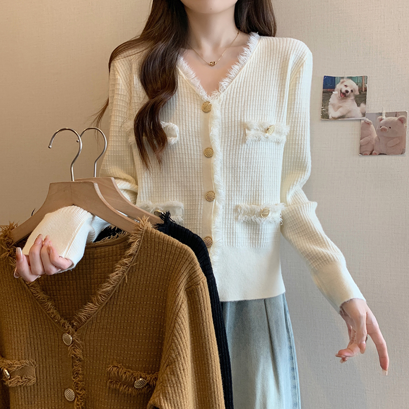 Actual shot of 2024 spring new style fat mm plus size female Xiaoxiangfeng warm thickened cardigan with suede top jacket