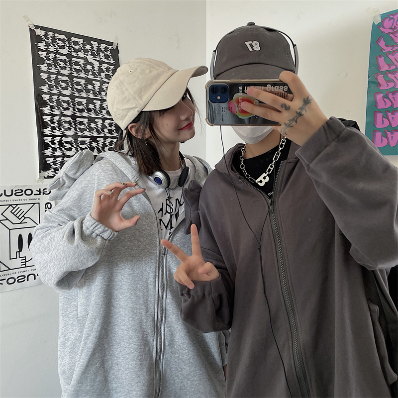 Actual shot of 6535 fish scale cloth spring new style Internet celebrity street jacket men and women loose casual tops couple wear