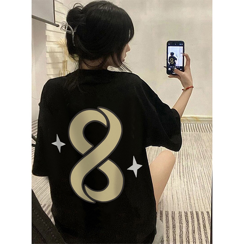 官圖重磅/精梳純棉後包領 有縫邊S-XXXL夏裝短袖T恤女