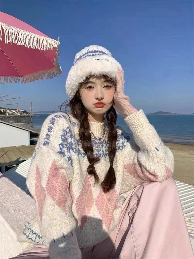 BB·韓系風 鹽系穿搭簡約百搭甜美套頭寬鬆減齡學生淺色溫柔閨蜜女