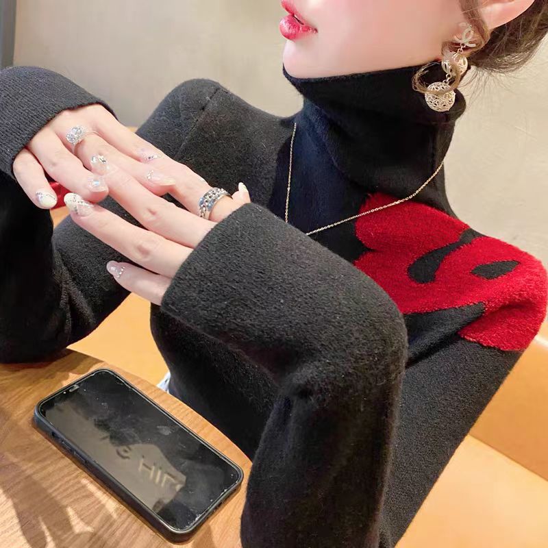 高領毛衣女款2023新款秋冬顯瘦洋氣冬季打底衫針織內搭女裝