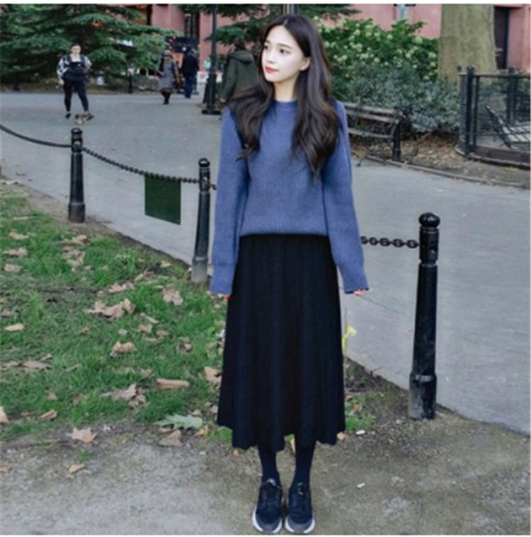 早春新款韓版針織洋氣軟妹女神范名媛時尚氣質兩件套裝連衣裙