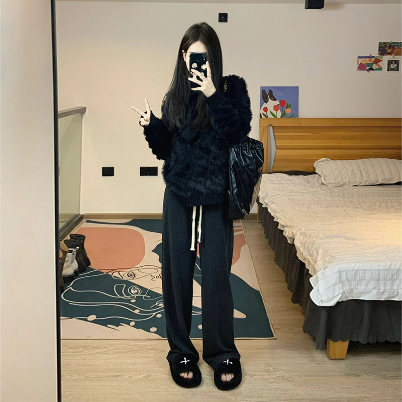 毛衣女秋裝2023秋冬韓系法式溫奶系別致高級感外套兩件套裝女