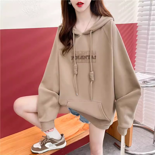 First release of pure cotton Chinese cotton | Back collar | Korean style loose hooded toothbrush embroidered sweatshirt for women