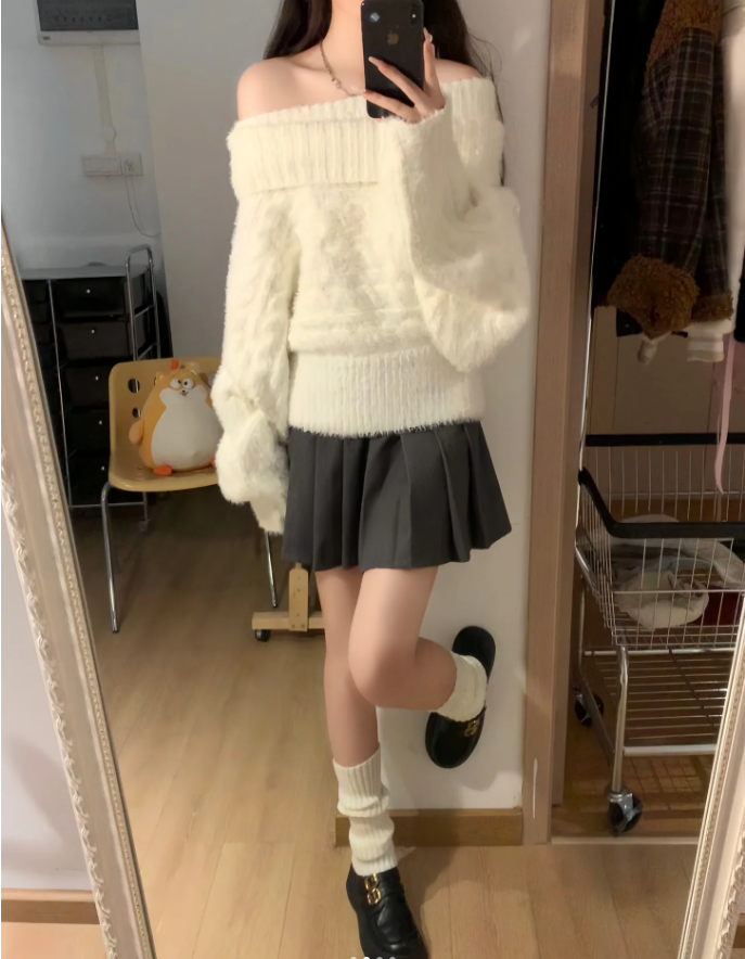 深秋冬女裝2024茶系穿搭減齡微胖時尚韓劇高級感鹽系毛衣三件套裝
