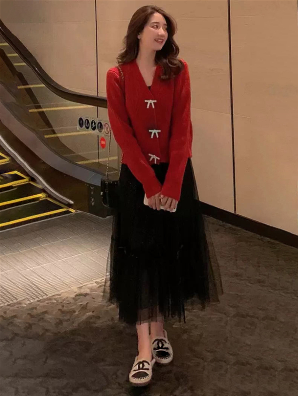 鹽系穿搭兩件套裝女秋季微胖女孩港風復古chic休閒時尚高級感毛衣