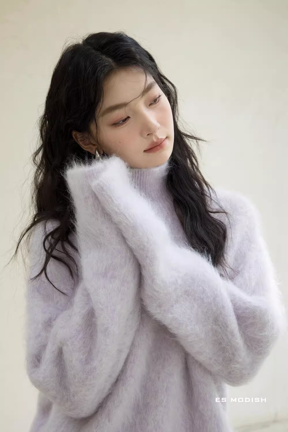 法式灰色水貂絨高領毛衣女冬季高級感慵懶軟糯加厚內搭打底針織衫