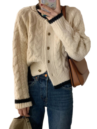 2023新款春秋装小个子高级感毛衣女秋冬季设计感韩系针织开衫外套