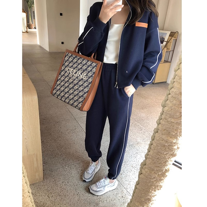春秋大碼女裝寬鬆休閒時尚運動服兩件套洋氣顯瘦胖mm套裝200斤300