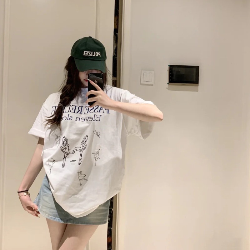 2024春夏新款重磅/精梳純棉 後包領 有縫邊 S-XXXL 夏裝短袖T恤女