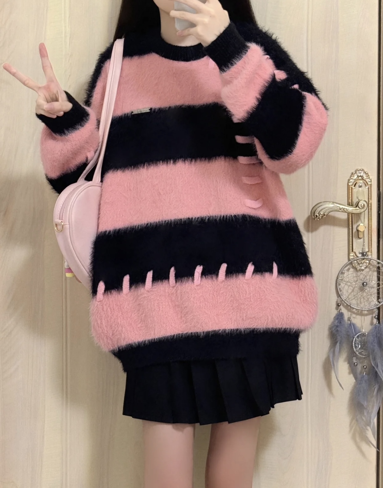 深秋冬裝韓劇穿搭一整套小香風龍年新年戰袍漂亮毛衣聖誕套裝裙子