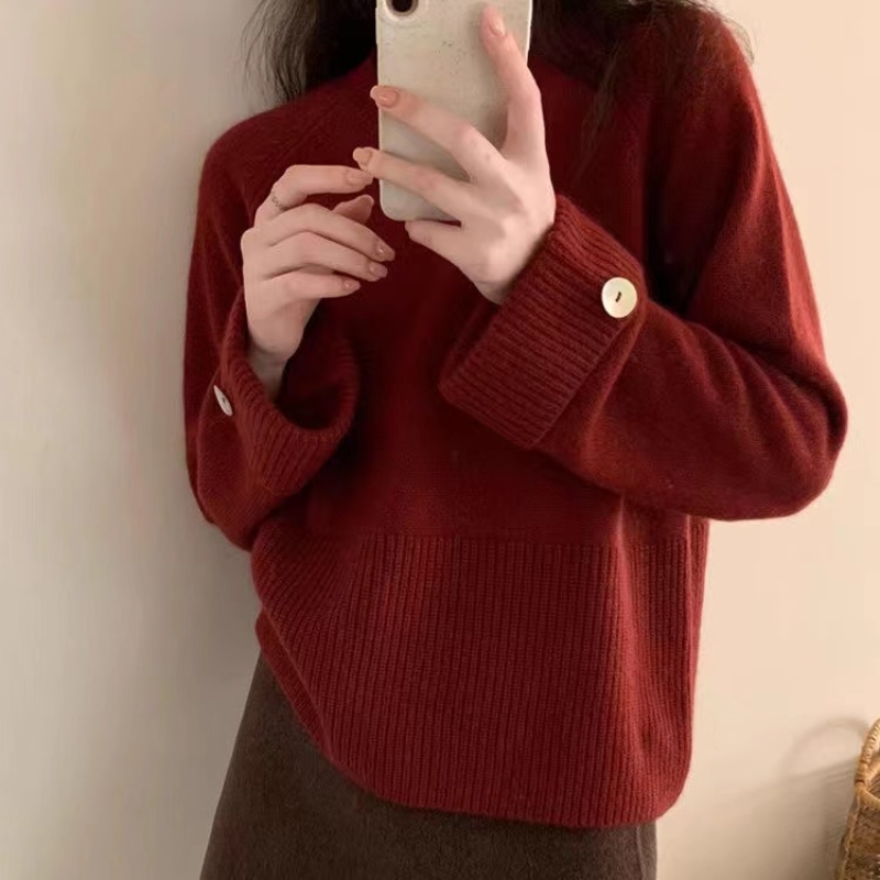 浣熊絨毛衣女2023冬季慵懶風設計感小眾高級感套頭加厚針織衫上衣