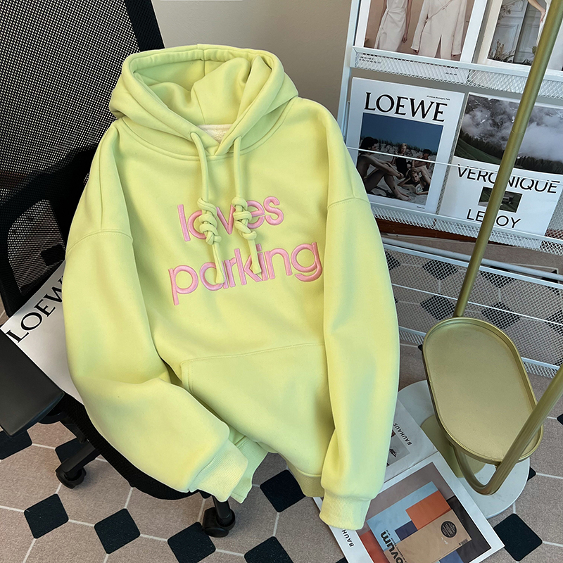實拍華棉複合羊駝絨420克衛衣女刺繡花2024秋冬保暖上衣大碼女裝