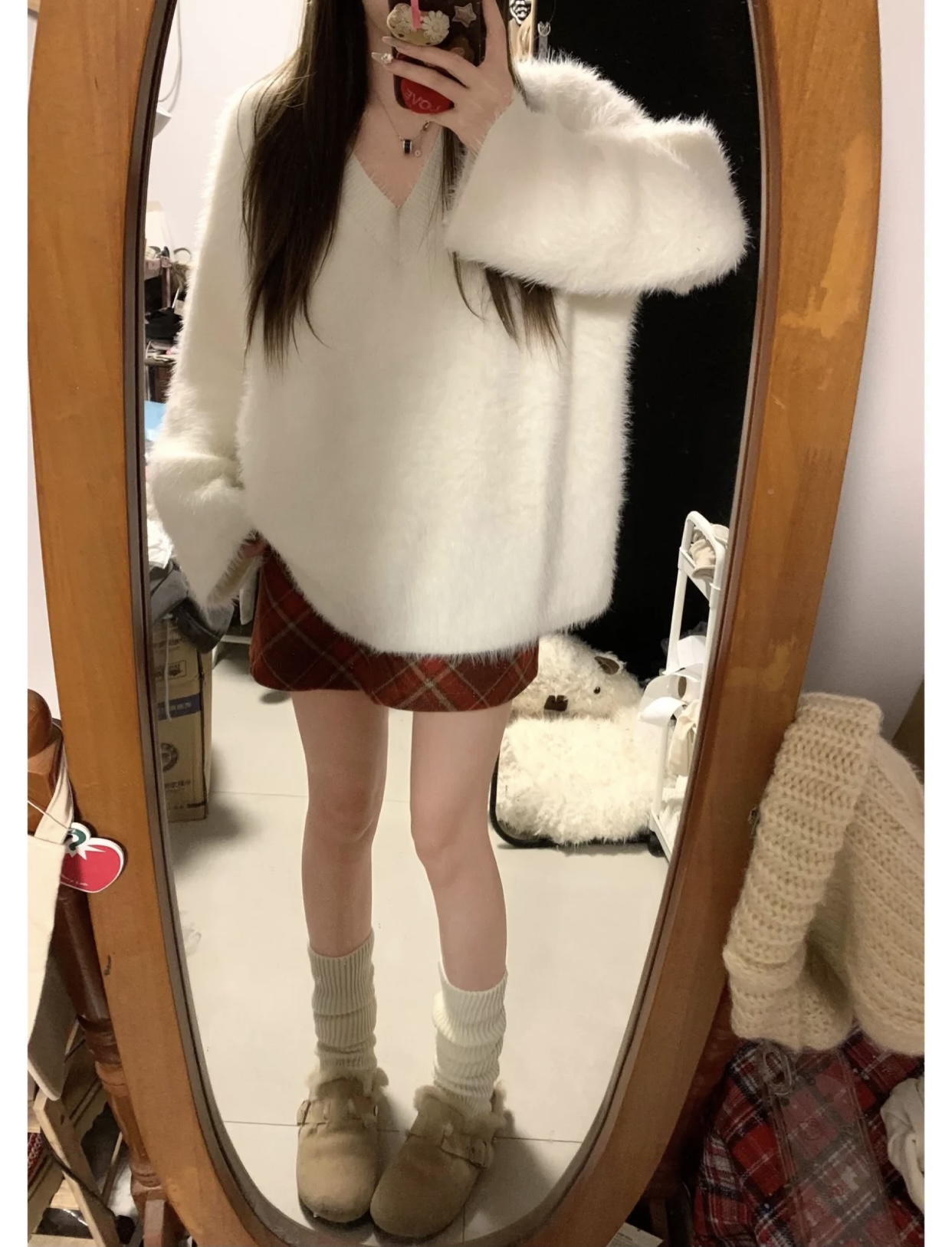 深秋冬女裝2023新款搭配一整套龍年聖誕穿搭過年韓劇毛衣套裝裙子