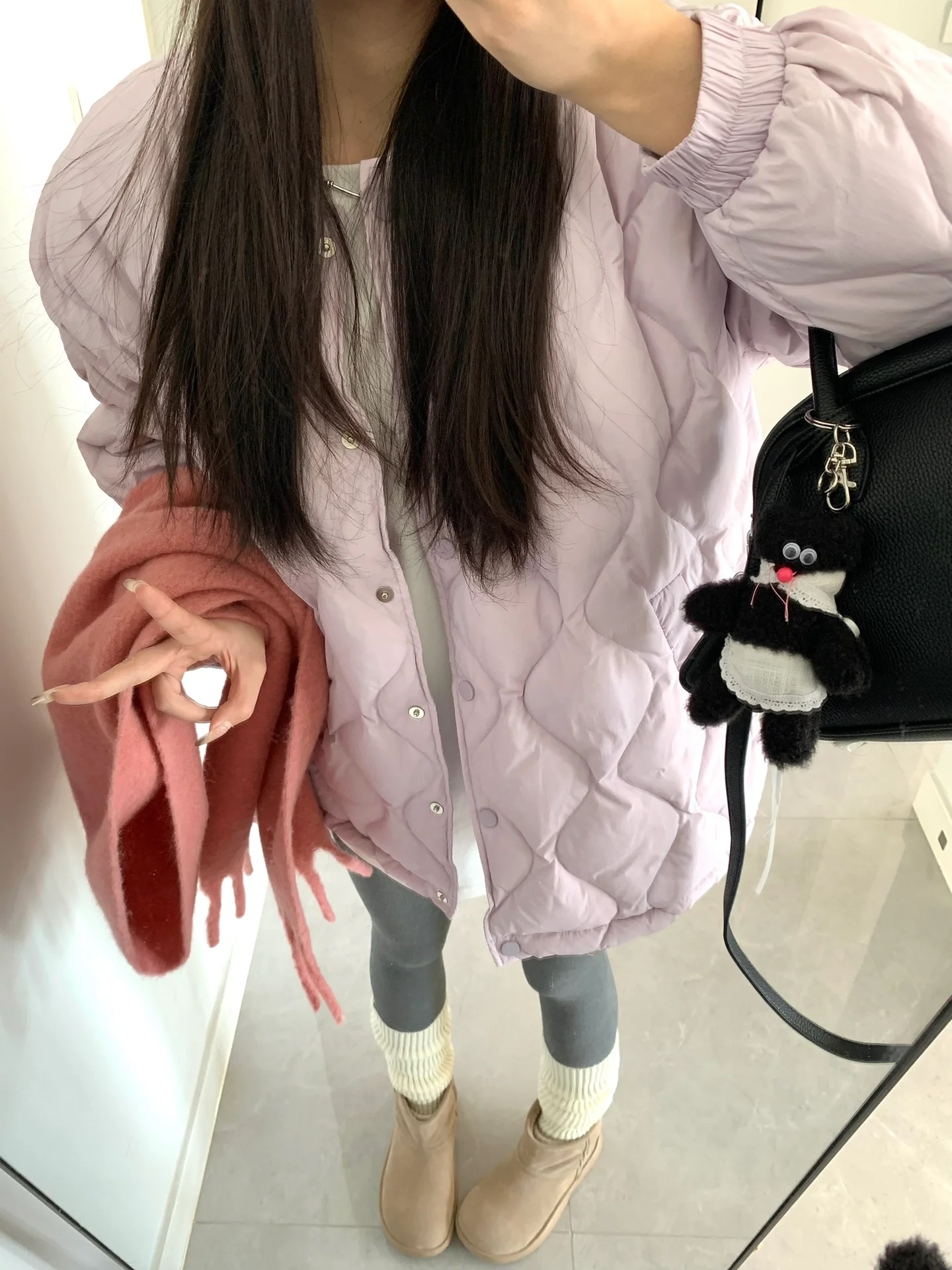 Xinyan rhombus cotton coat Korean style 2023 autumn and winter new style loose small cotton jacket thick coat for women