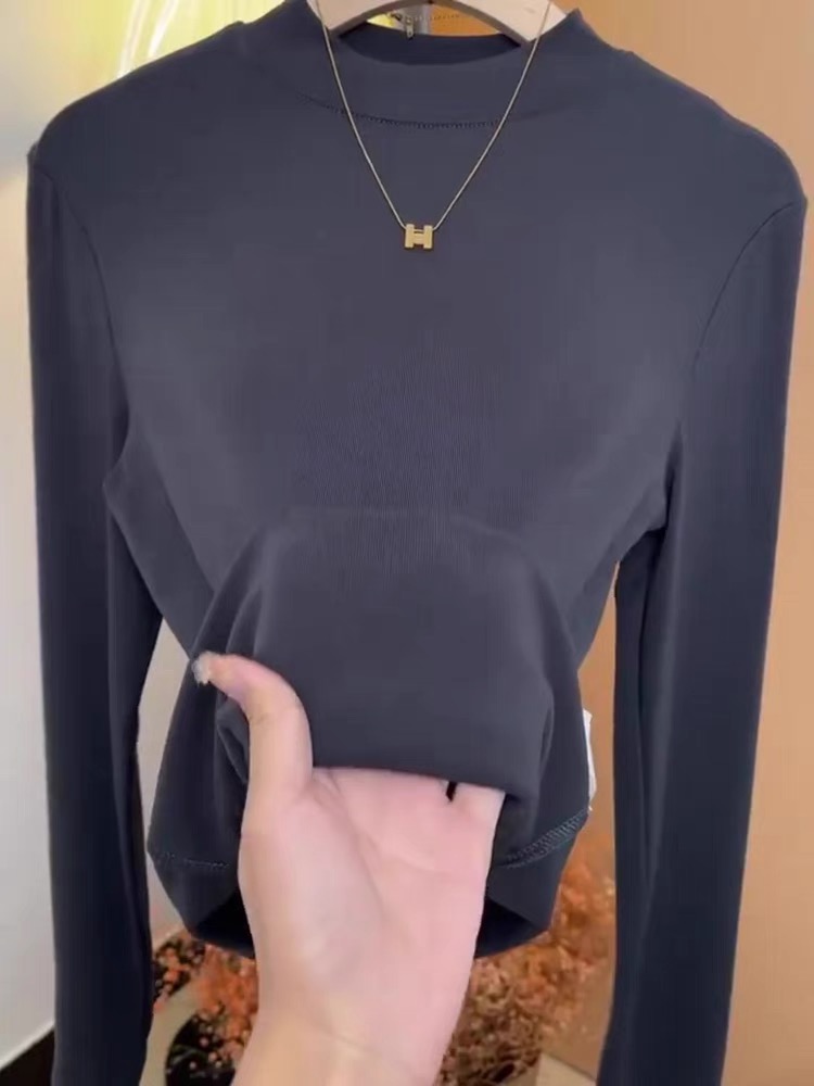 Versatile bottoming shirt for women 2024 spring and autumn modal long-sleeved T-shirt slim suit inner top