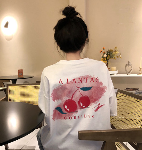 白色短袖T恤女寬鬆半袖打底衫2024新款春裝韓版時尚百搭別致上衣