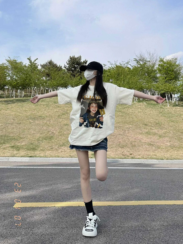 2024春夏新款重磅/精梳純棉 後包領 有縫邊 S-XXXL 夏裝短袖T恤女