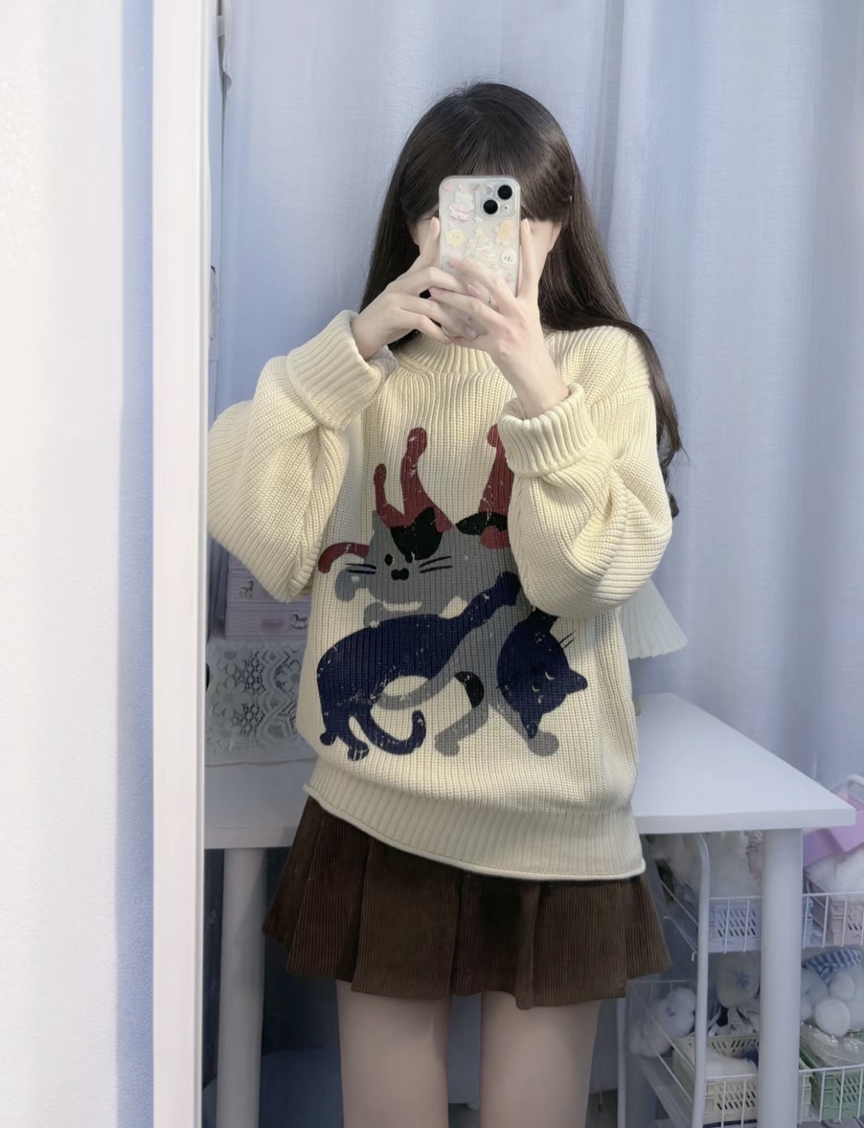 炸街減齡時尚套裝女小個子秋冬新款洋氣時髦氣質毛衣裙子兩件套