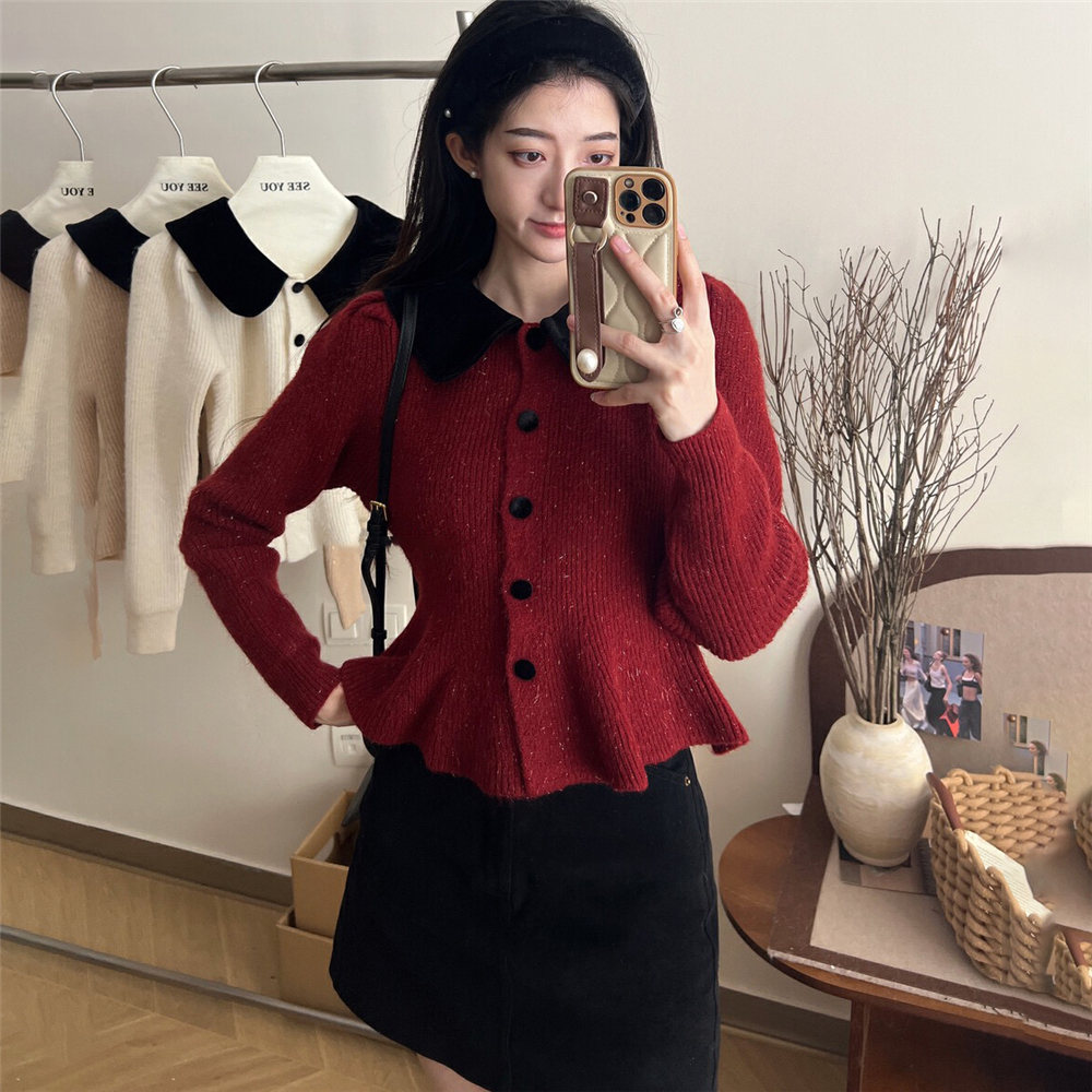 冬裝搭配一整套法式桔梗韓劇女主小香風紅色新年聖誕戰袍兩件套裝