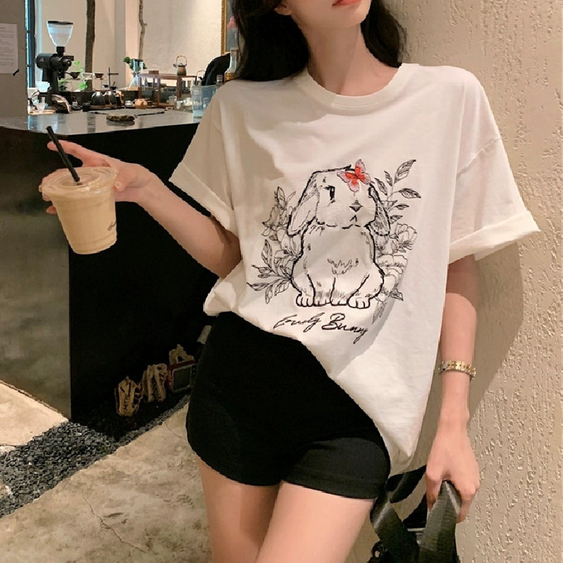 2024春夏新款重磅/精梳純棉 後包領 有縫邊 S-XXXL 夏裝短袖T恤女