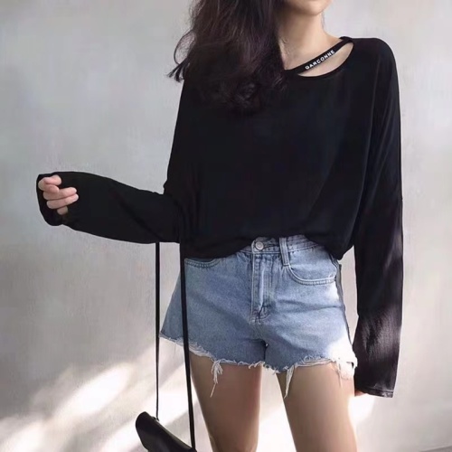 2024 Spring New Korean Style Loose Thin T-shirt Long Sleeve Bottoming Top Internet Celebrity Scheming Striped T-Shirt for Women