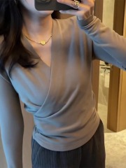 Spring 40 count 92 cotton 8 spandex 210g quality slim fit inner layering shirt T-shirt for women large size M-4XL