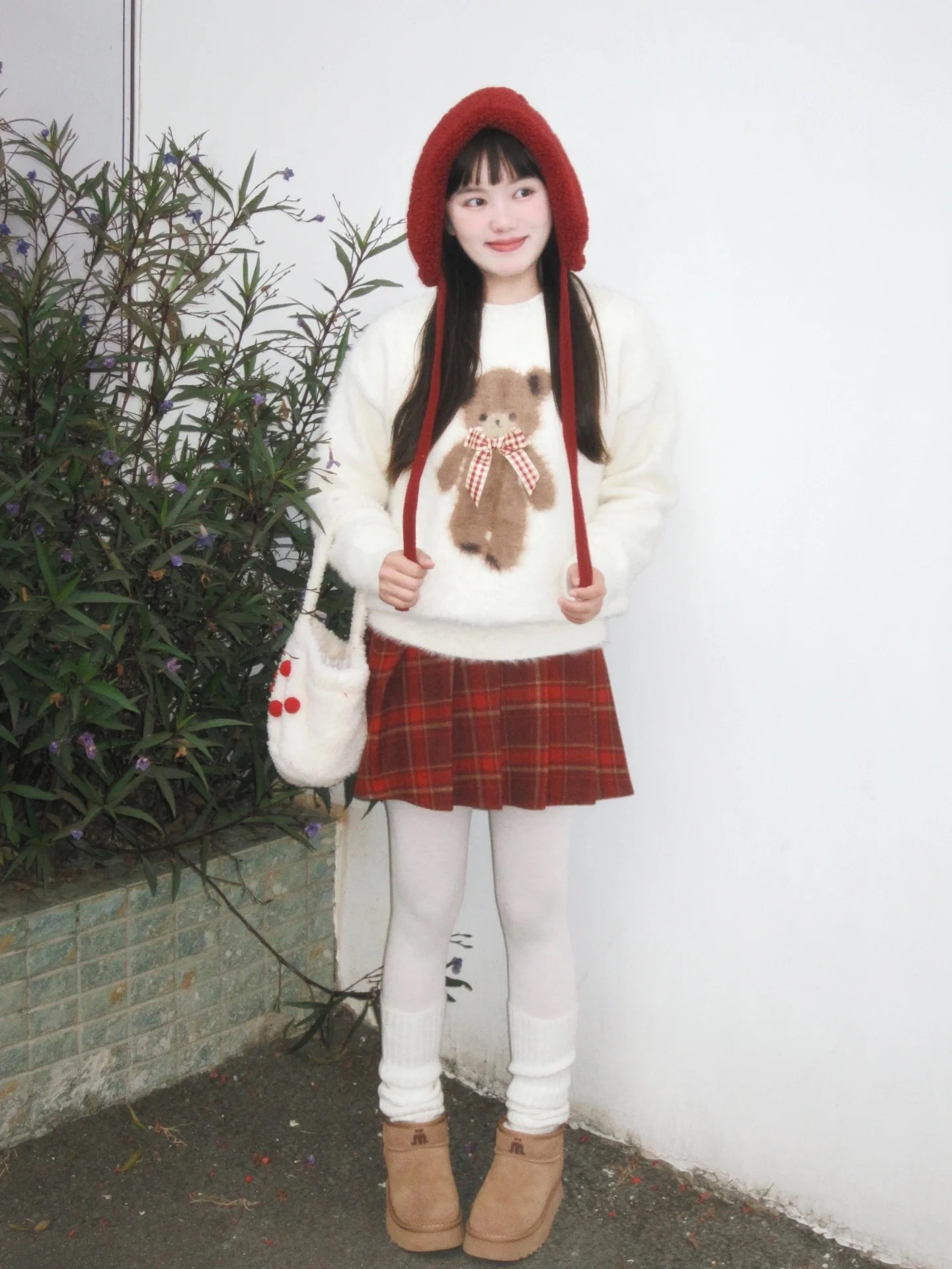 溫柔系炸街奶乖套裝軟糯慵懶風毛衣格子半身裙子今年流行兩件套裙