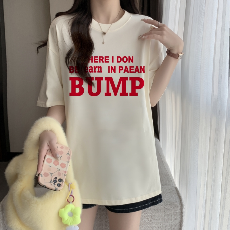 實拍 100%棉精梳純棉 印花夏裝短袖T恤女寬鬆韓版