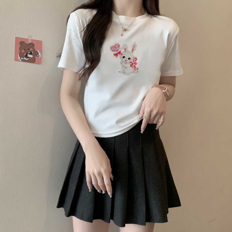 實拍  40支210克92%棉 8%氨綸 正肩短袖T恤女純棉
