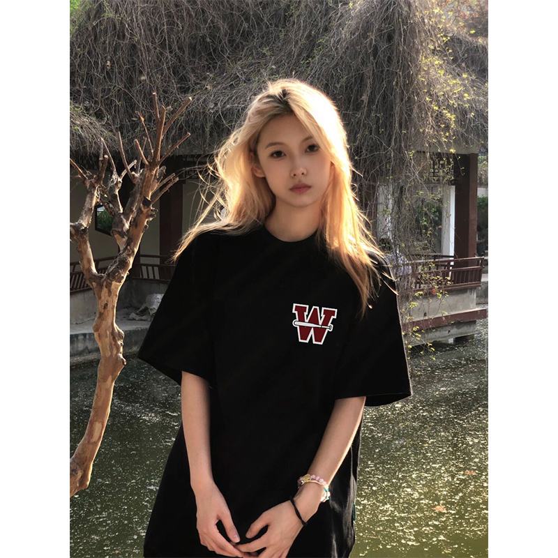 美式復古短袖寬鬆T恤女街頭風夏季oversize半袖情侶裝純棉上衣潮