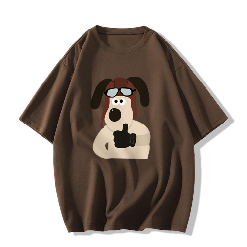 Official Korean version of the new pure cotton pilot puppy short-sleeved T-shirt summer cute cartoon round neck top