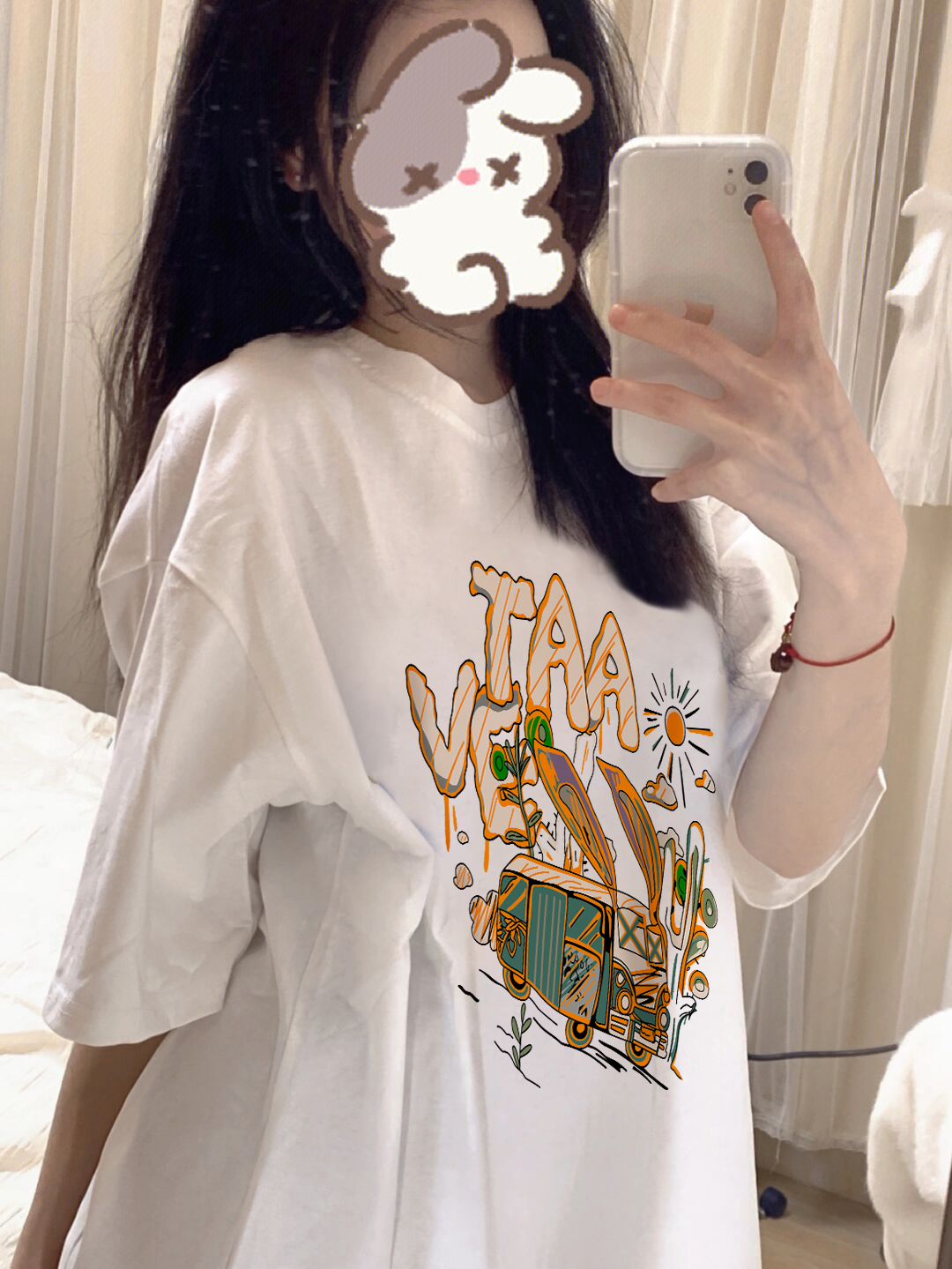 重磅白色短袖t恤女夏季小個子oversize寬鬆美式港味chic上衣半袖