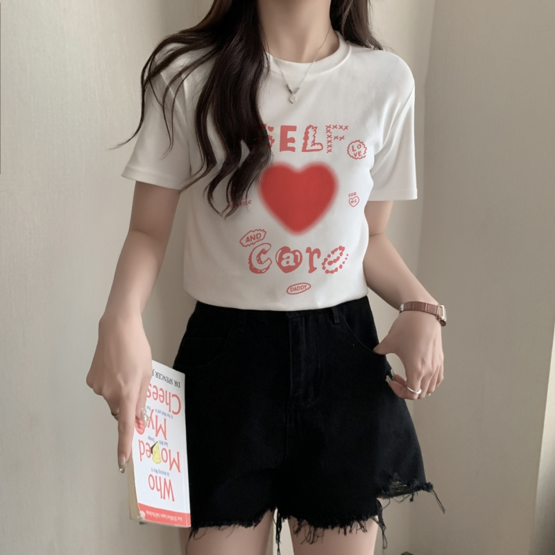 實拍  40支210克92%棉 8%氨綸 正肩短袖T恤女純棉