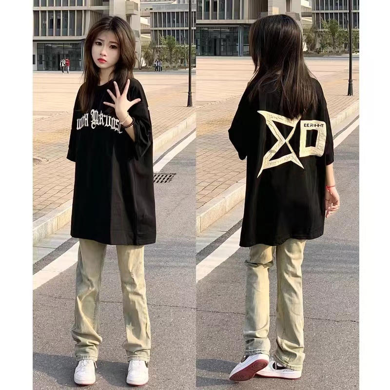 2024春夏新款重磅/精梳純棉 後包領 有縫邊 S-XXXL 夏裝短袖T恤女