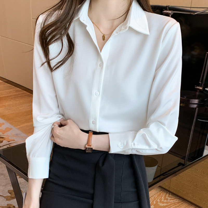 2024新款輕熟風女裝緞面上衣絲光襯衫高檔洋氣小衫打底