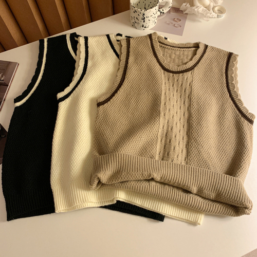 Real shot of new sweater vest for women layered with new wool vest sweater top