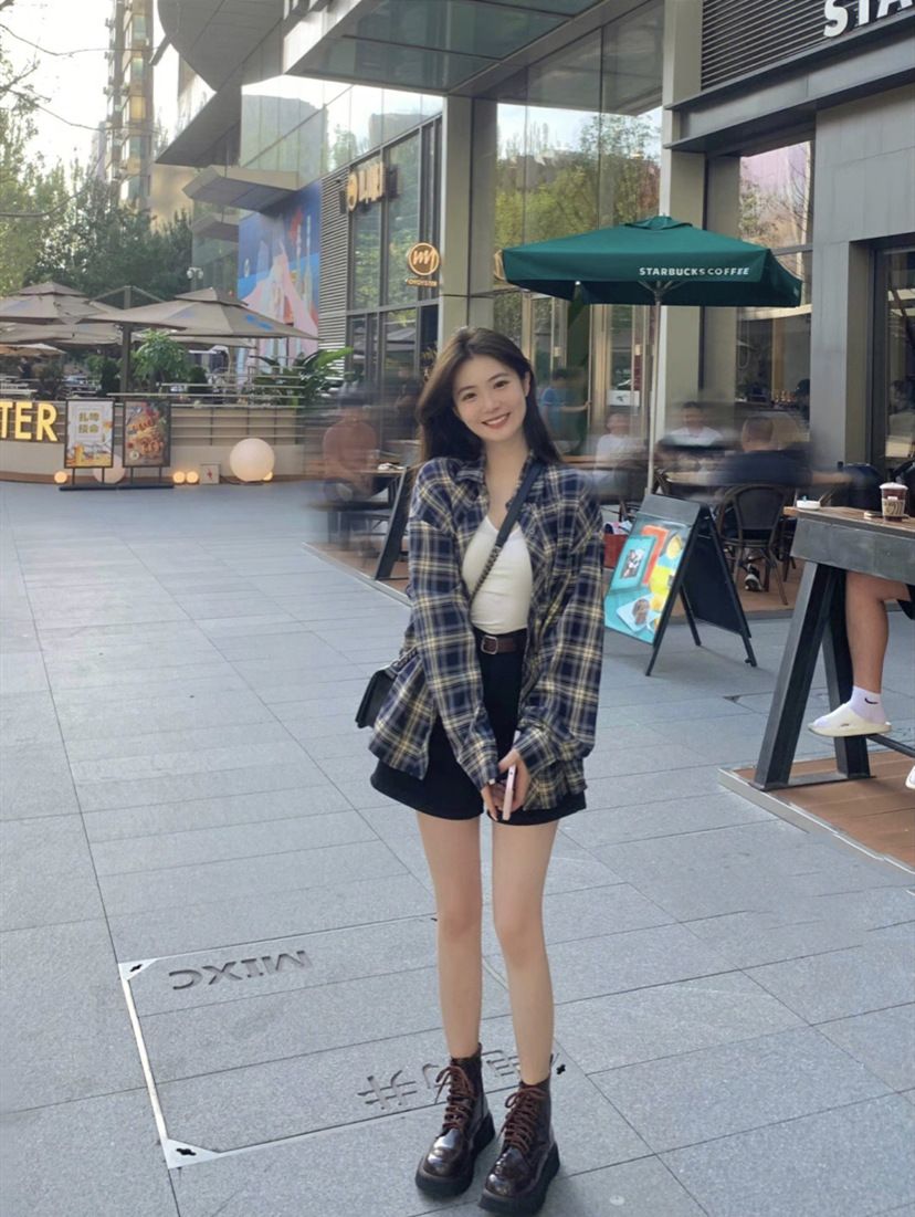 酷酷孩甜鹽系穿搭洋氣減齡可鹽可甜小個子襯衣開衫外套