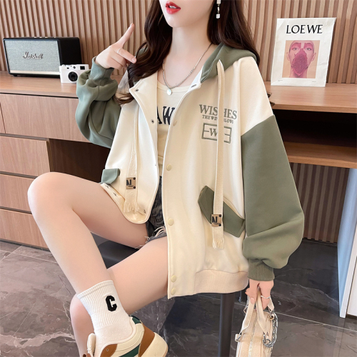 First real shot of imitation cotton Chinese cotton composite milk silk baseball uniform autumn and winter sweatshirt design baseball uniform for women