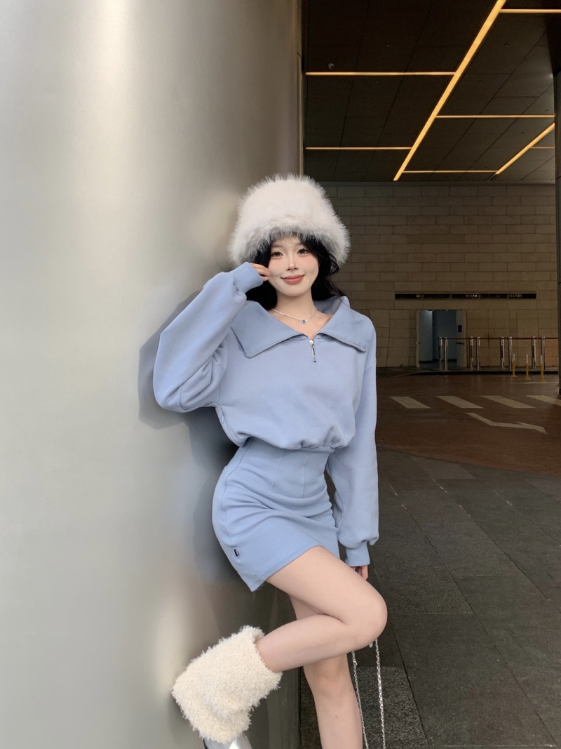 實拍~辣妹包臀衛衣裙小個子高級感短裙