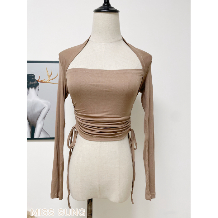 White design niche long-sleeved short t-shirt women's early autumn chic top trend