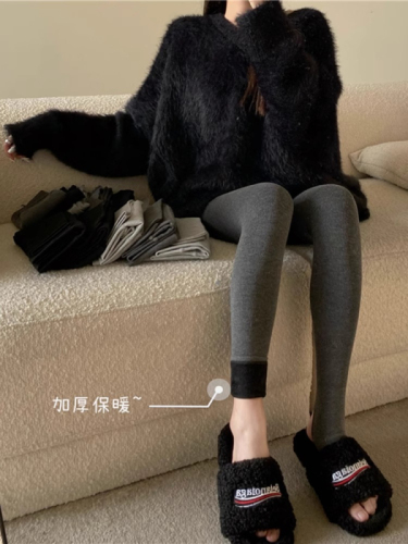 Official photo Thin and fleece leggings, fleece stepping socks, warm pants and boot pants