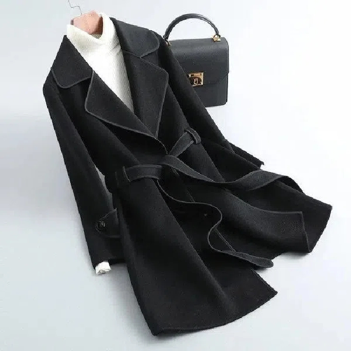 Winter new Korean style high-end double-sided woolen coat for women high-end mid-length style wool coat