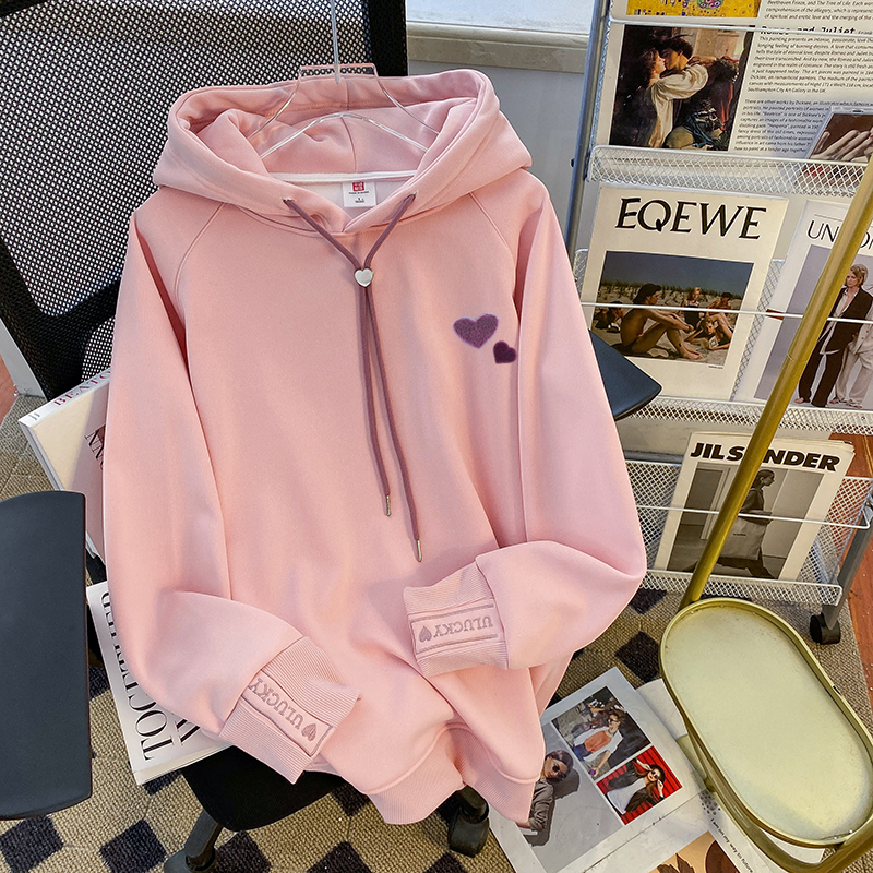 Real shot of Huamian compound silver fox velvet 410g three-dimensional flocking back collar double layer hat large size plus velvet thickened sweatshirt for women