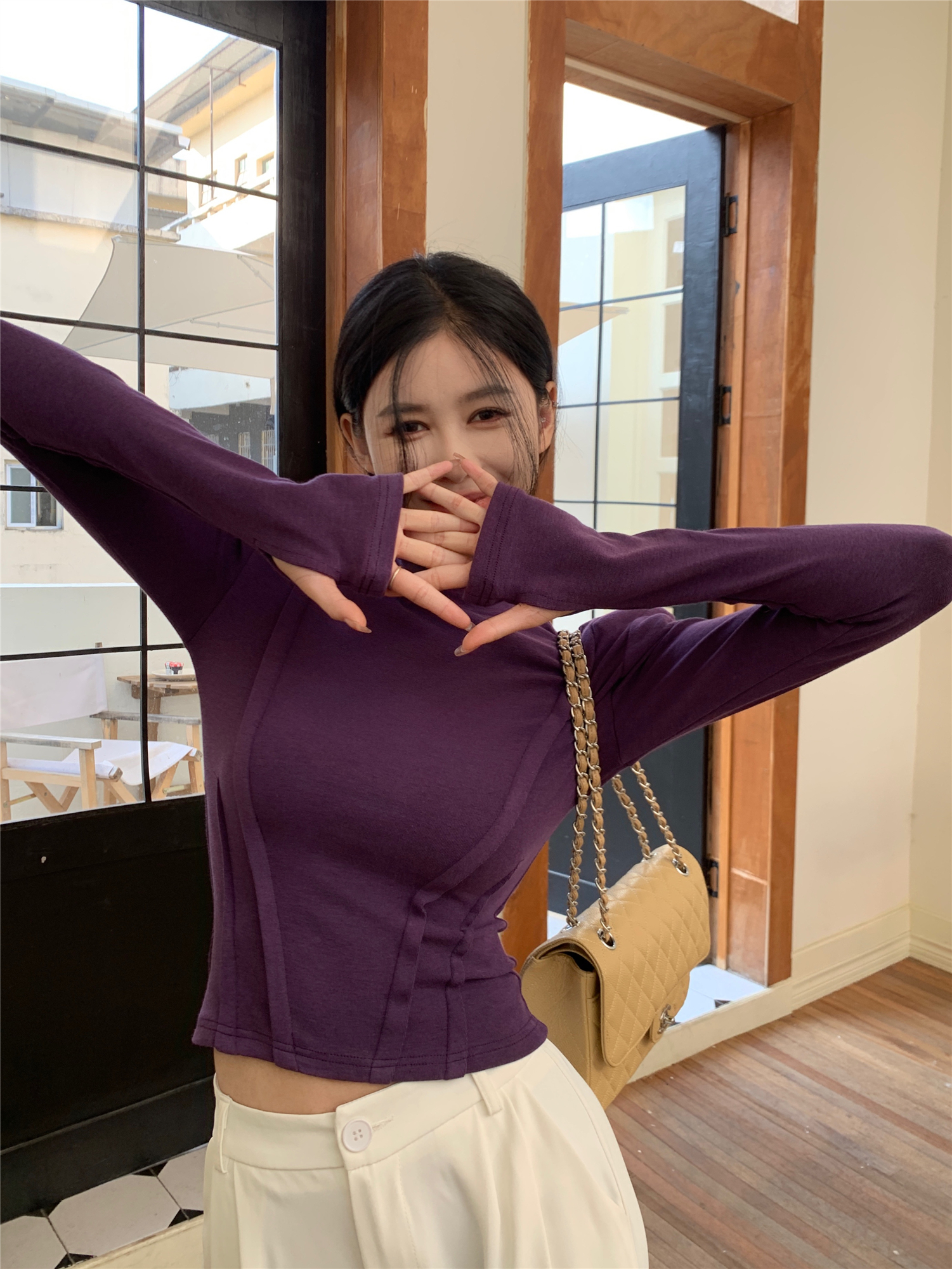 Actual shot~Autumn and winter new self-retained bottoming artifact king finger elastic T-shirt bottoming shirt 3 colors