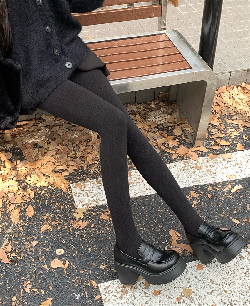 實拍奶白色連褲襪秋冬白色高腰打底褲女米白色打底襪