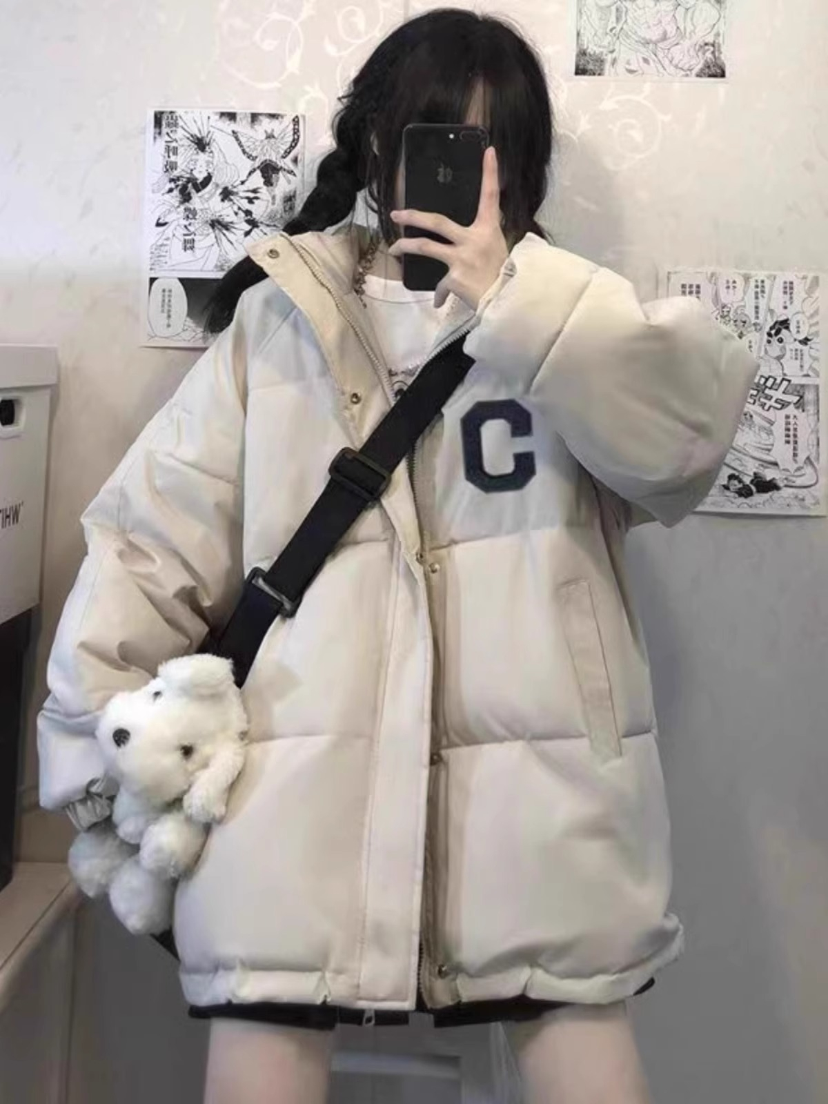 Japanese cotton-padded girls' winter clothes new junior high school students thickened warm cotton-padded coats couple jackets