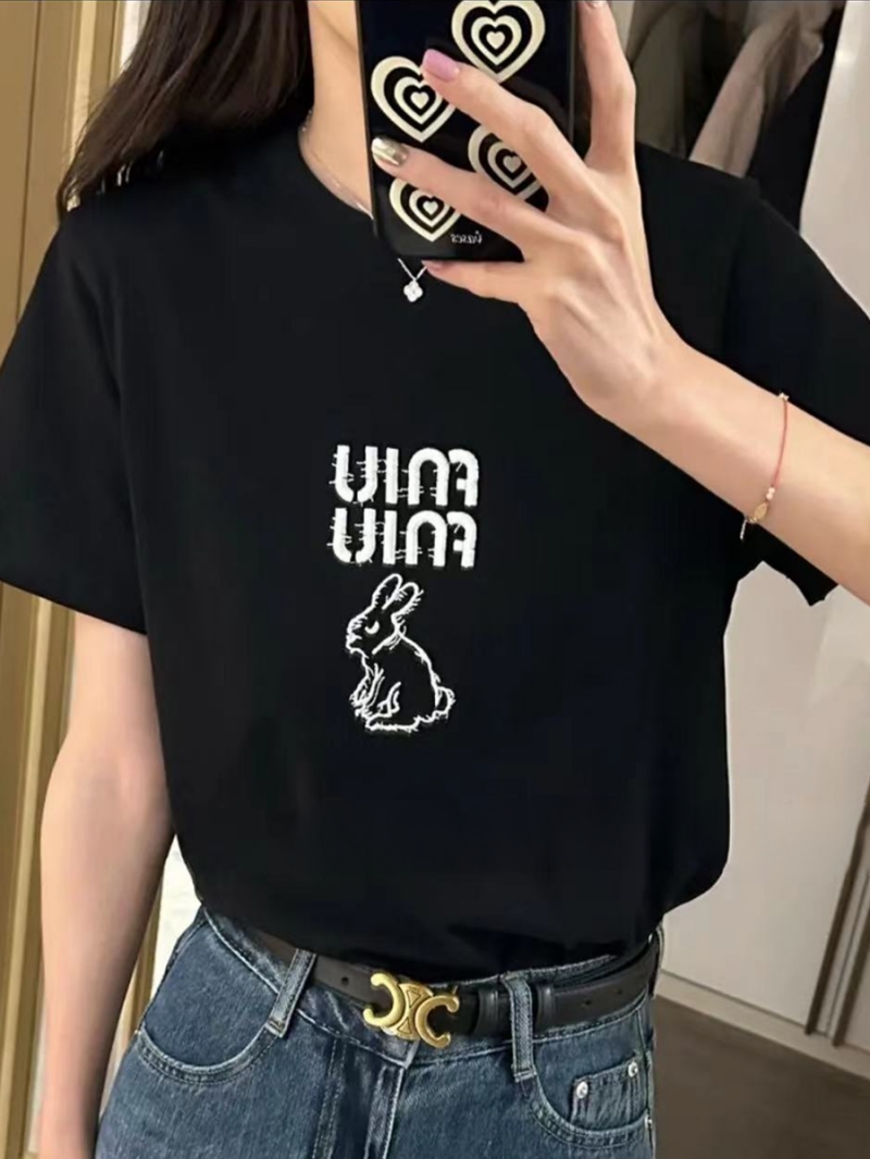 官圖 重磅/精梳純棉 後包領 有縫邊 S-XXXL 夏裝短袖T恤女