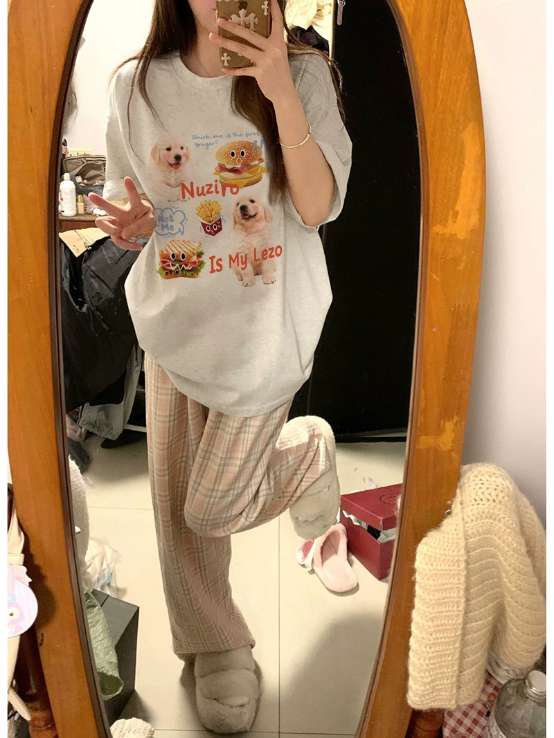 官圖 重磅/精梳純棉 後包領 有縫邊 S-XXXL 夏裝短袖T恤女